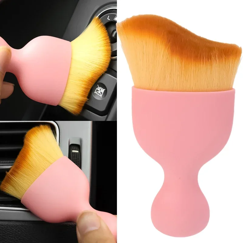Manicure make up Car Air Conditioner Cleaning Brush pink Outlet Crevice Dust Removal Brushes for Car Interior Cleaning Brush