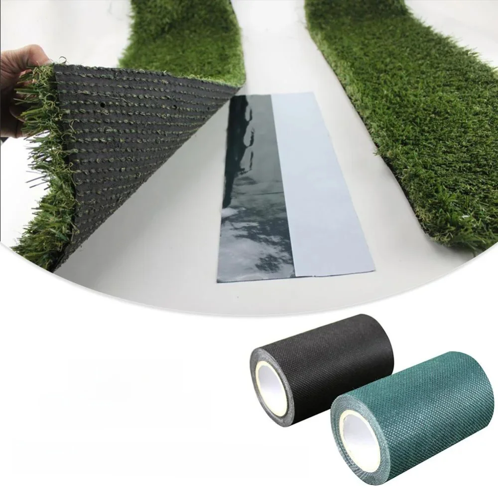 Ruban Adhésif Vert/Noir Artificiel pour Jointure de Jardin, Outil de Pelouse Synthétique, 5/10/15/20m, 1 Pièce