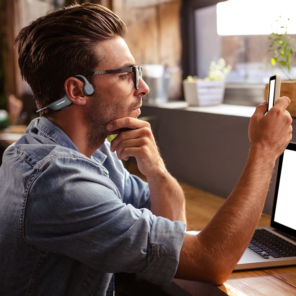 Blaupunkt إلغاء الضوضاء Ai ENC IPX5 مقاوم للماء توصيل العظام سماعات بلوتوث BLP-OE691K رياضة الجري تنفس غالاكسي آيفون التسليم في نفس اليوم