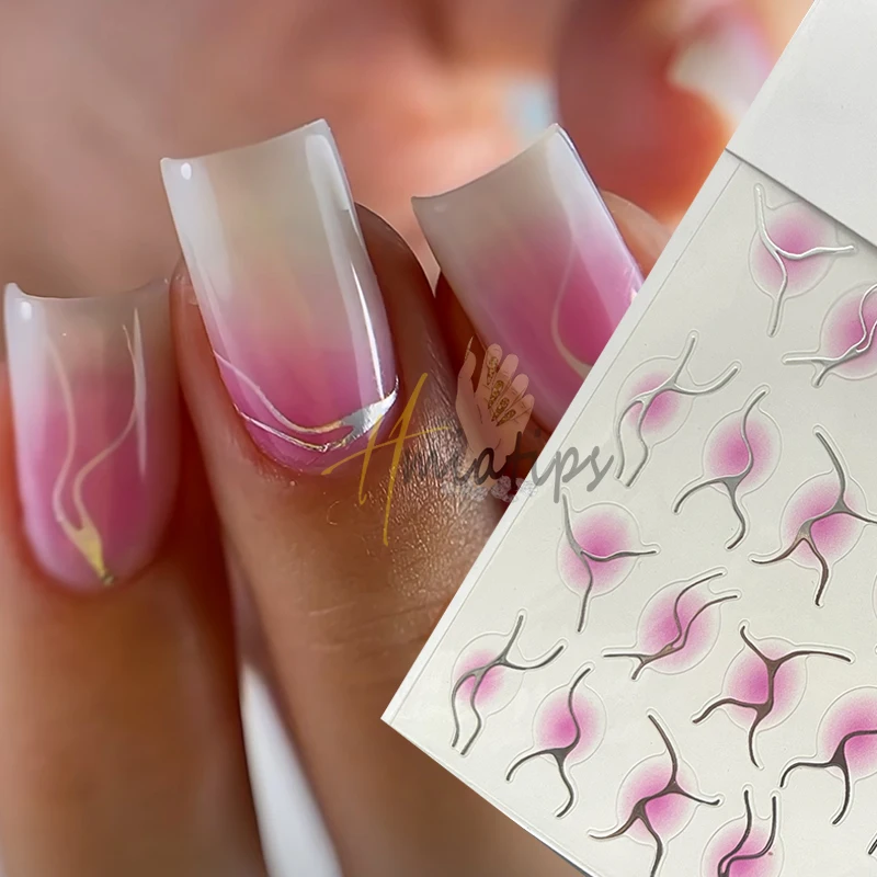 Gradient Blush Nail Sticker 3D Aura Red Blue Dizzy Powder Blusher Nail Decals Halo Dye Jelly Gradient Manicure Decorations