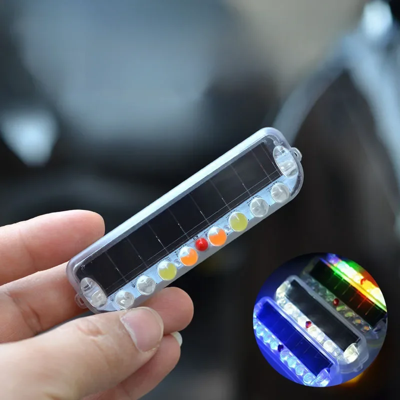 Wireless Solar Safety Strobe Warning Lights LED Anti-collision Self-adhesive Flashing Signal Lamp for Cars Bicycles Motorcycles