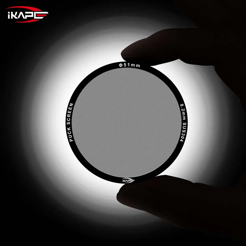 

IKAPE Espresso Puck Screen V4, 0.2mm Thickness, Reusable Metal Ultra-thin & Ultra-light Coffee Filters, Food-grade 316 Stainless
