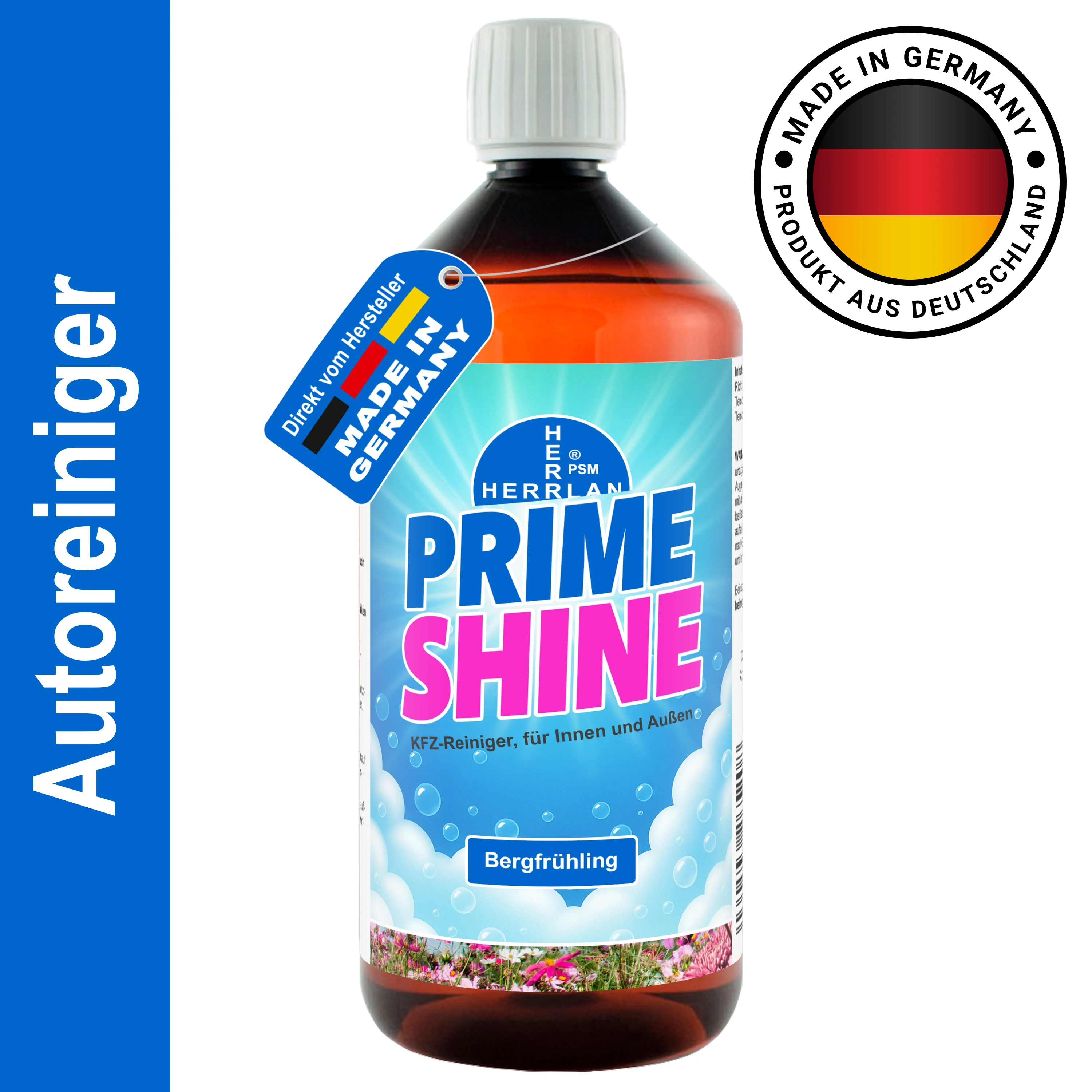 HERRLAN ® PrimeShine autoreiniger voor binnen en buiten - 1000 ml - Gemaakt in Duitsland