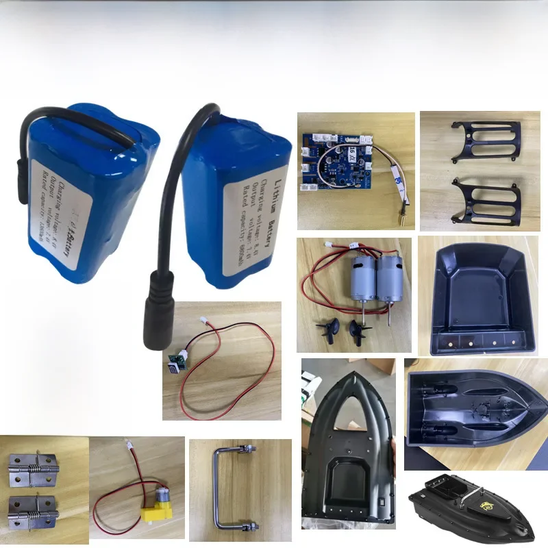 Pièces de rechange de bateau d'appât de télécommande d'exploration de poisson de macar GPS, batterie de 600 V, 7.4 mAh, GPS, RC, USB, couvercle, moteur, interrupteur, 13600m, C108