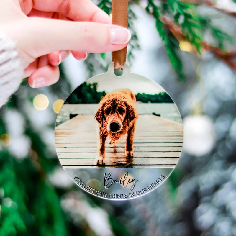 

Custom Christmas Pet Dog Memorial Ornament Gift Photo Cat Lovers Personalised Tree Decorations Birthday Present Album