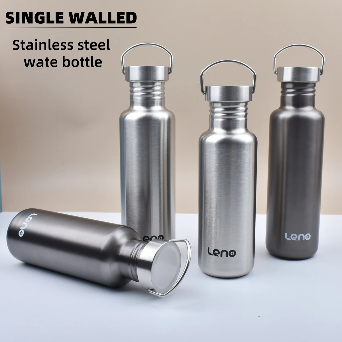 

600/800ml Stainless Steel Water Bottle Single Wall Large Capacity Big Mouth Vacuum Flasks with Lid Cycling Drinkware Sports