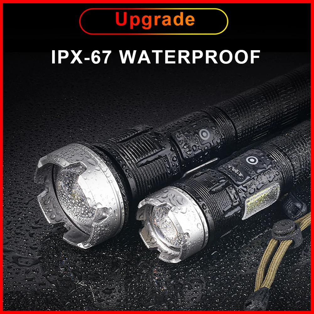 2022 XHP360 High Power LED Flashlights USB Rechargeable Tactical 5000000lumen 7Modes Torch Waterproof Camping 28650 Flashlight