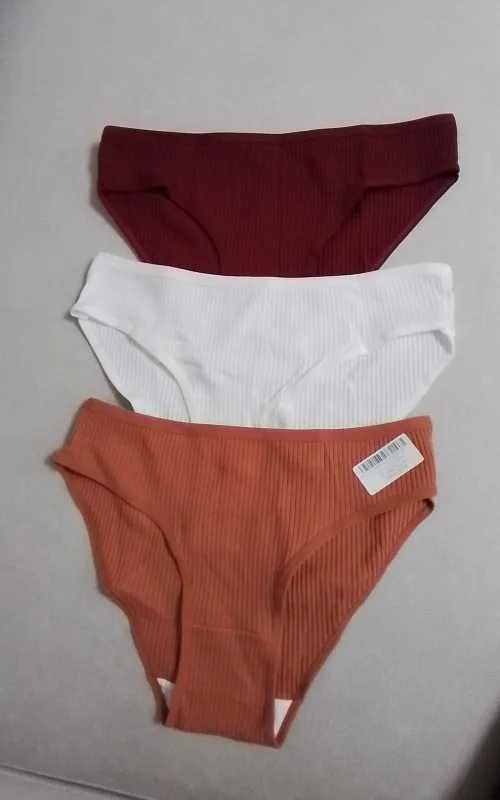 Seamless Panties Ribbed Cotton Briefs Ladies Low Waist Bikini Panty Sports Underwear Girls Breathable Solid Color Underpants photo review
