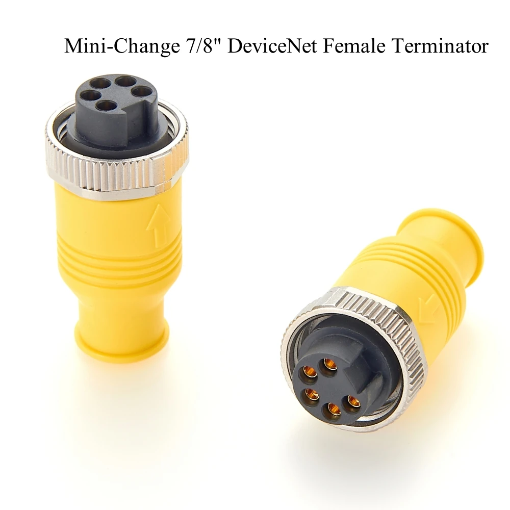 

​​IP67 Waterproof 7/8" DeviceNet CANOpen Trunk ​NMEA 2000 Mini-Change Connector with terminator resistor 5 pole Female Adapter