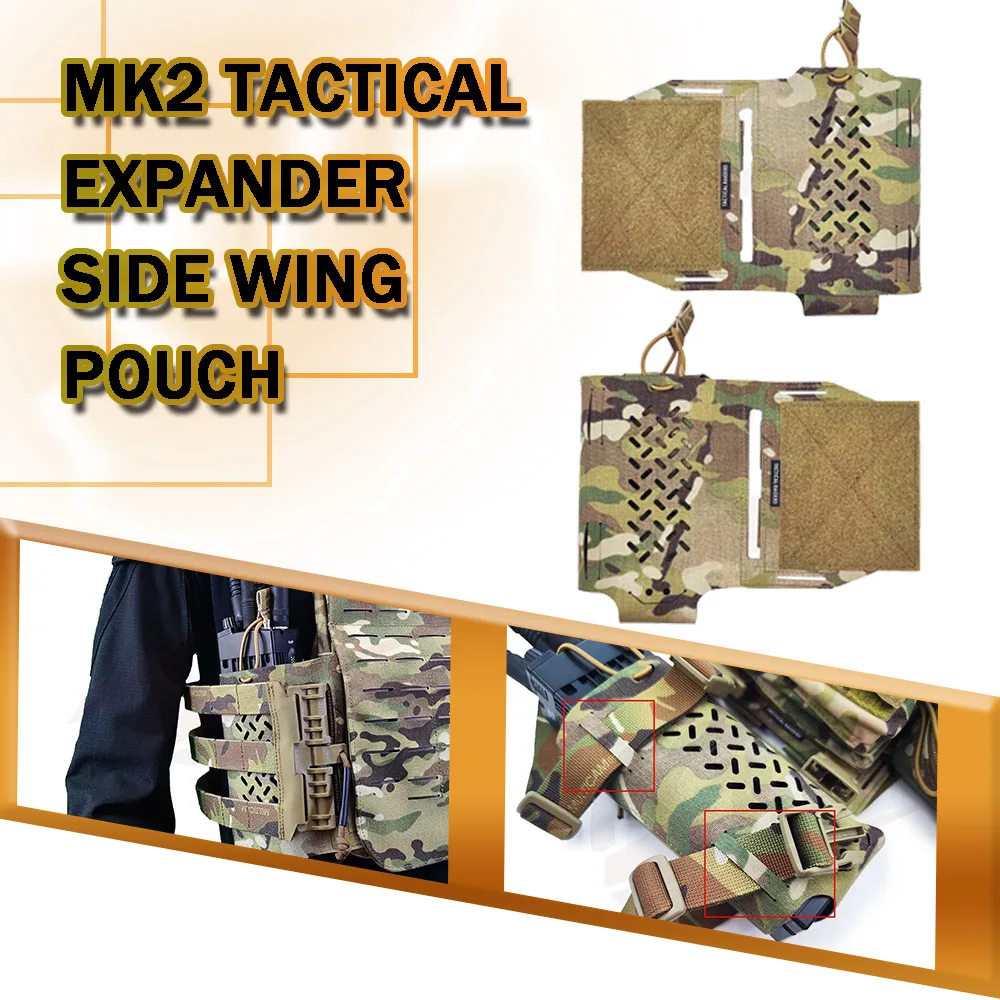 

MK2 Tactical Expander Side Wing Pouch Chest Hanging Flank Radio Package Magazine Storage for Outdoor Hunting AirGun Gear