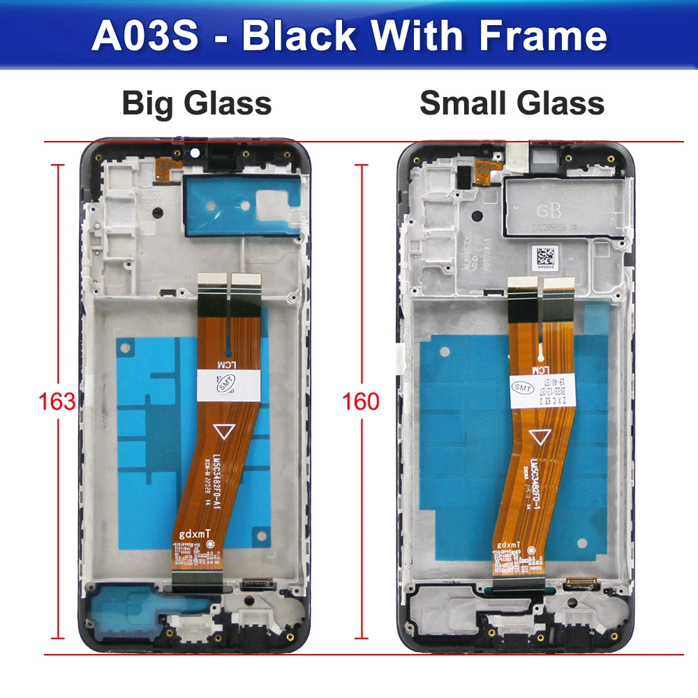 6.5'' A03S Display For Samsung Galaxy A037F A037M A037G A037U A037W LCD Display Touch Screen Digitizer Assembly Replacement