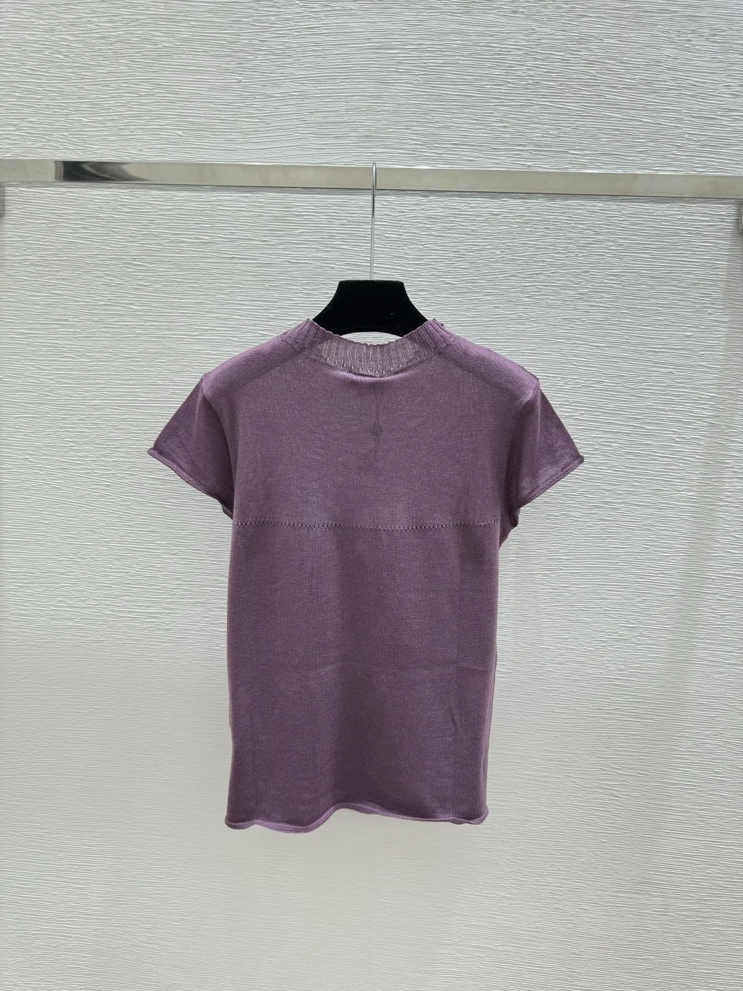 

Spring/Summer New Solid Color Simple High Neck Knitted Short Sleeve 7