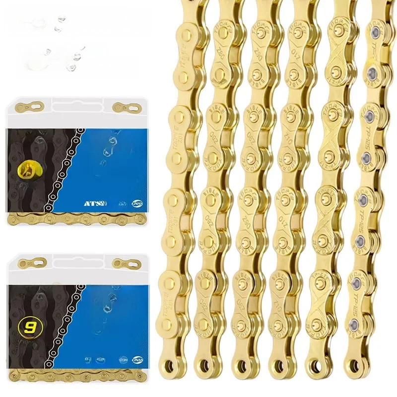 AliExpress TOOPRE MTB Bicycle Chain 1/ 6/7/8 /9 /10 /11 /12 Speed Gold Mountain Road Bike Chain Electroplated and Rust-proof Variable Chain