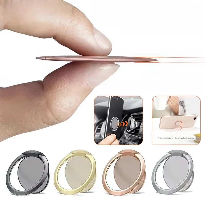 Support de prise de téléphone portable en métal de luxe extrêmement fin, support de téléphone universel magnétique pour voiture, accessoires, anneau de doigt
