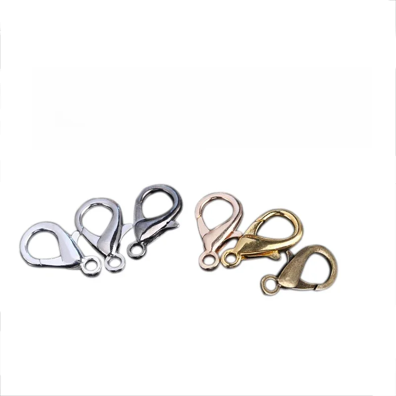 50 sztuk/partia 10*5 12*6 14*7mm złota rod Metal Lobster klamrami haki dla naszyjnik bransoletka łańcuch DIY ocena biżuteri... — zdjęcie 2