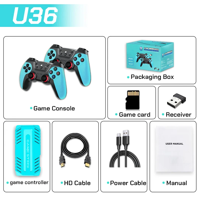 2026 New 128G X10 PRO GameStick 4K Video Game Console 3D Games Built-In 50K Games 40+ Emulators Retro Games Dual 2.4G Controller image 3