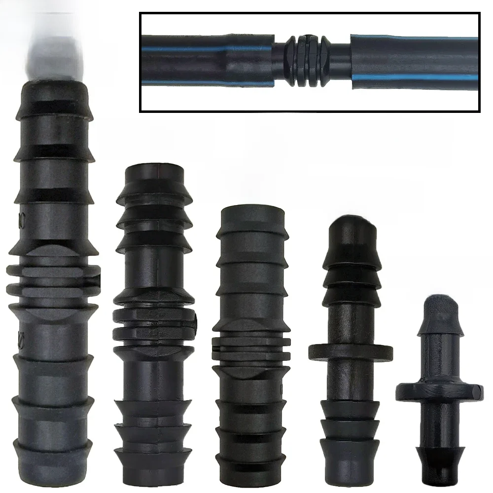 OASIS 1/4 ''3/8'' 3/4 ''1'' connecteur de couplage barbelé d'eau de jardin DN16 DN20 DN25 adaptateur droit Micro raccord d'irrigation goutte à goutte