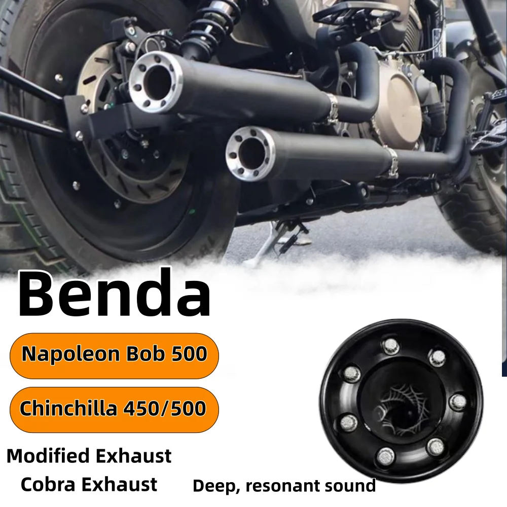 For Benda Chinchilla 450 500 modified with Napoleon Bob 500 exhaust, single-sided dual-exit, deep and powerful sound.
