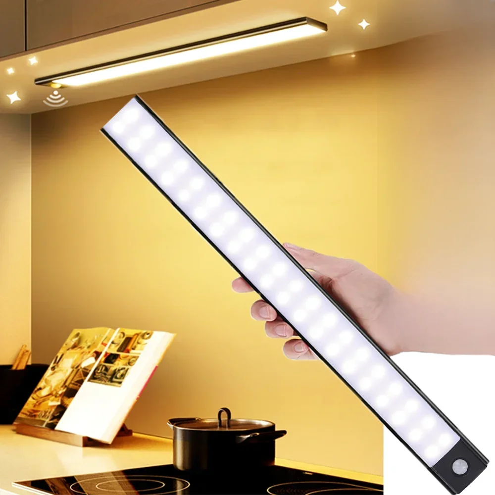 Nachtlampje LED Kast Licht USB Oplaadbare Bewegingssensor Licht Geschikt Voor Keuken Garderobe Kast Verlichting 30 cm/40 cm/50 cm - afbeelding 2