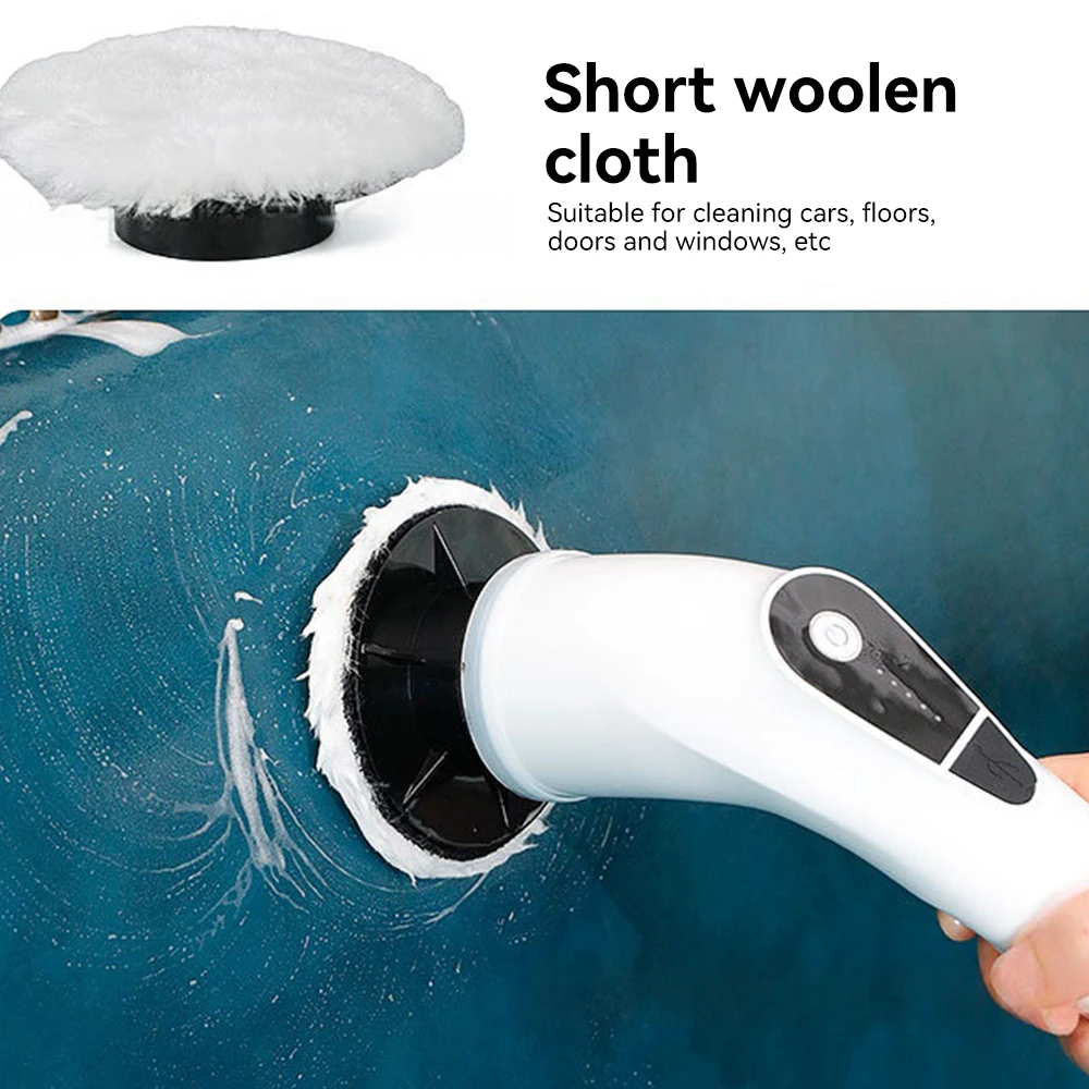 فرشاة تنظيف كهربائية، فرشاة تنظيف دوارة لاسلكية، مقبض ممتد قابل للتعديل مع 8 رؤوس قابلة للاستبدال للحمام والمطبخ والمرحاض