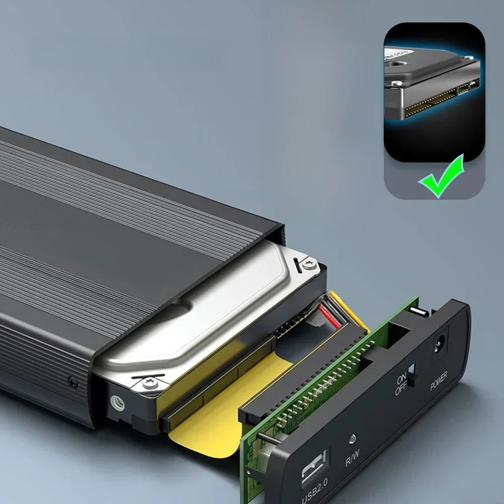 Obudowa dysku twardego IDE do 3,5 2,5-calowego dysku twardego IDE SSD USB do IDE HD Zewnętrzna metalowa obudowa dysku twardego z zasilaczem — zdjęcie 2