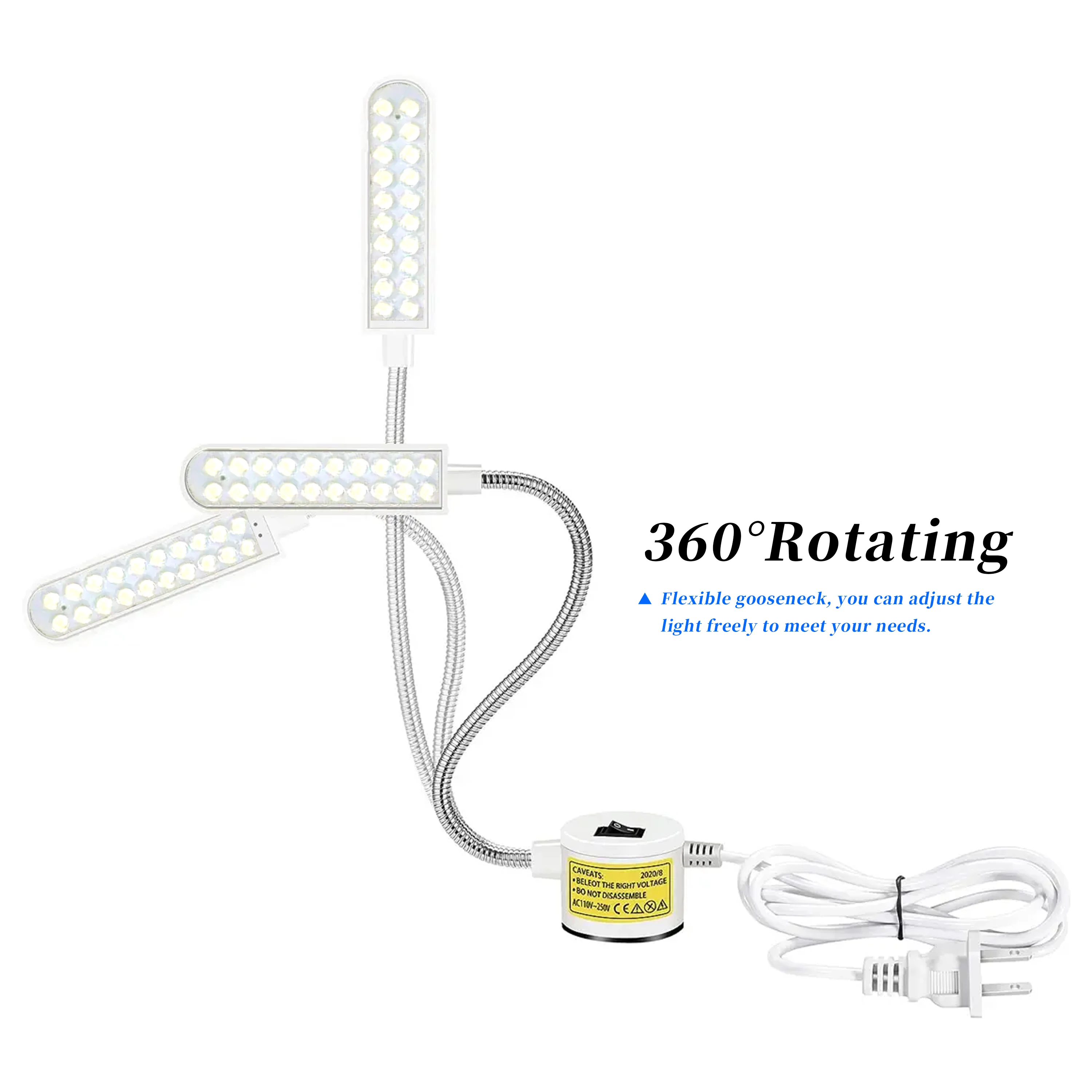 LED Sewing Lamp 110V 220V Night Light with Flexible Hose Adjustable Angle Magnetic Suction Work Light for Sewing Machine Table