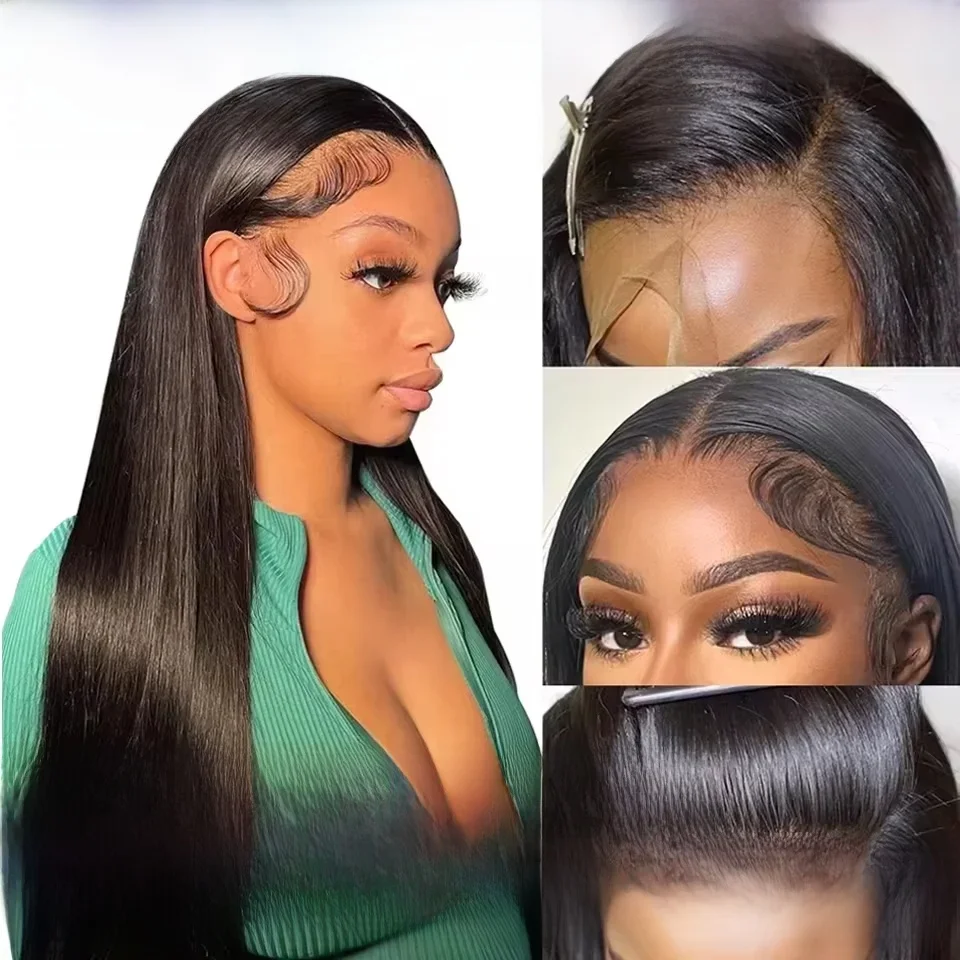 ISEE HAIR 30inch / 32inch Straight Lace Front Human Hair Wigs For Women Malaysian Straight 13X6 HD Lace Frontal Wig Pre Plucked - afbeelding 2