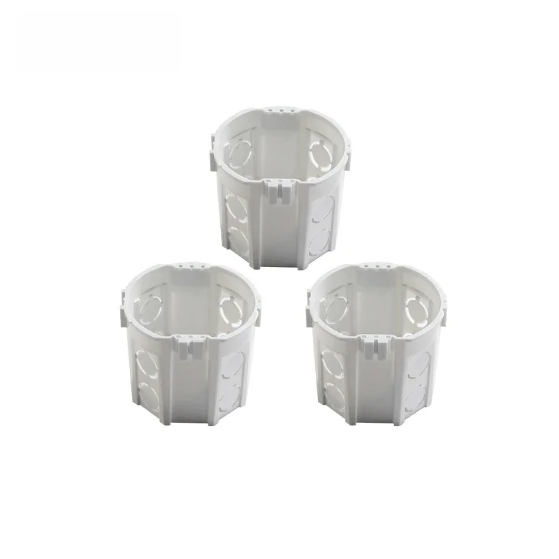 BSEED-Boîtier de câblage de cassette interne, boîtier de montage mural, prises d'interrupteur d'éclairage mural, boîte arrière, blanc, norme européenne, paquet de 3