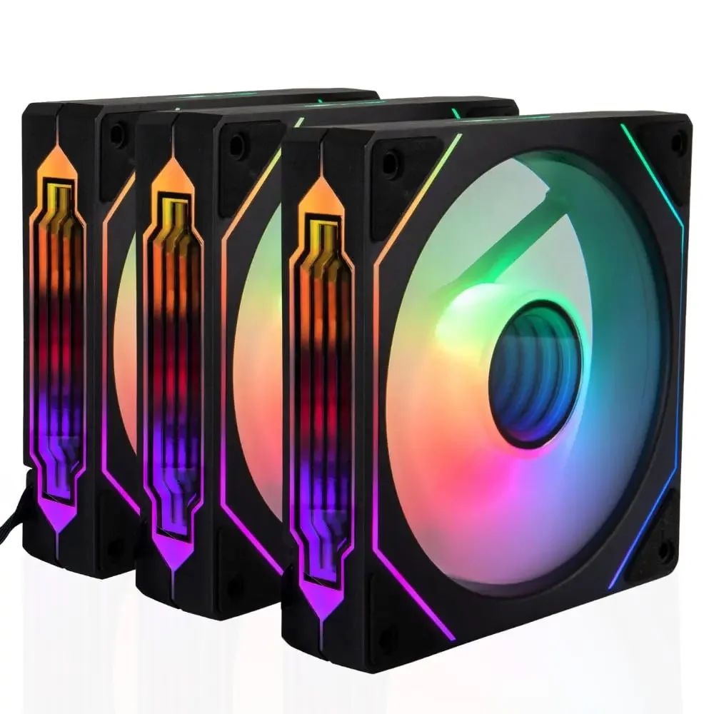 Computerkastventilator PRISM 4 PRO Spiegelcyclus ARGB 120 mm 4-pins PWM PC Stille koelventilator Geluidsarme chassisventilator - afbeelding 2