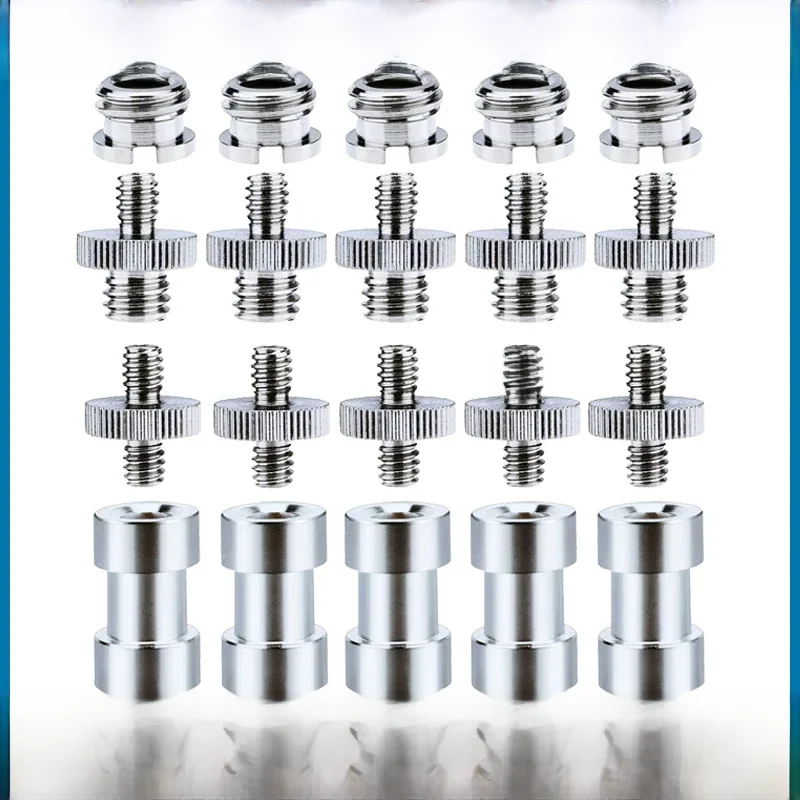 1/4 "do 3/8" śruba żeńska konwertuj Adapter kołek śrubowy męski Adapter metalowa śruba do statywu z lampą błyskową akcesoria do studia fotograficznego — zdjęcie 2