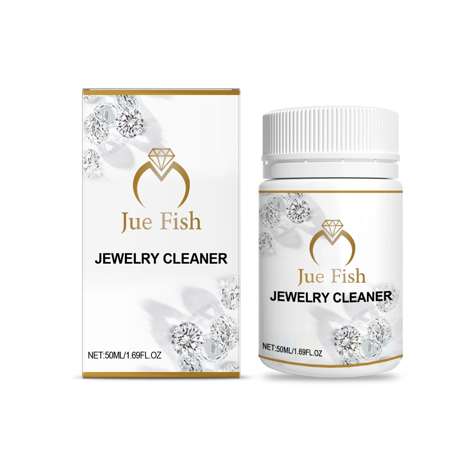 Jue Fish Jewelry Cleaner Gentle Formula Dissolves Oil Sweat And Dust Restore Jewelry Shine Easy Soaking Cleaning Remove Dark Tarnish