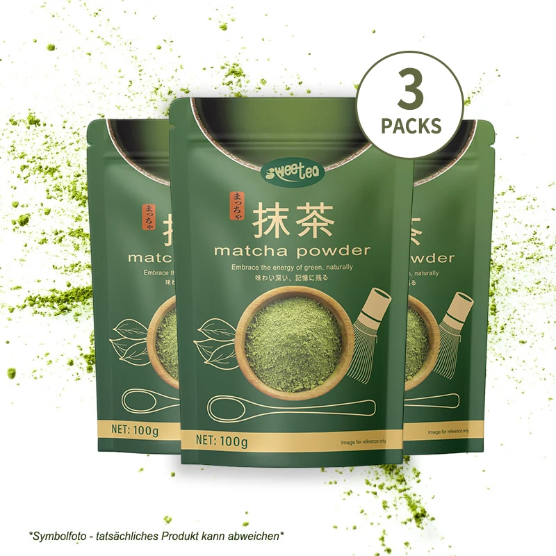 3er Pack Sweetea Matcha-Pulver, 100g*3 - Ohne Zusätze – 100% Grüntee Für Tee, Latte, Smoothies & Backen Vegan & Gesund, getränke, lebensmittel, oma geschenk, geschenkideen frau, weihnachtsgeschenke