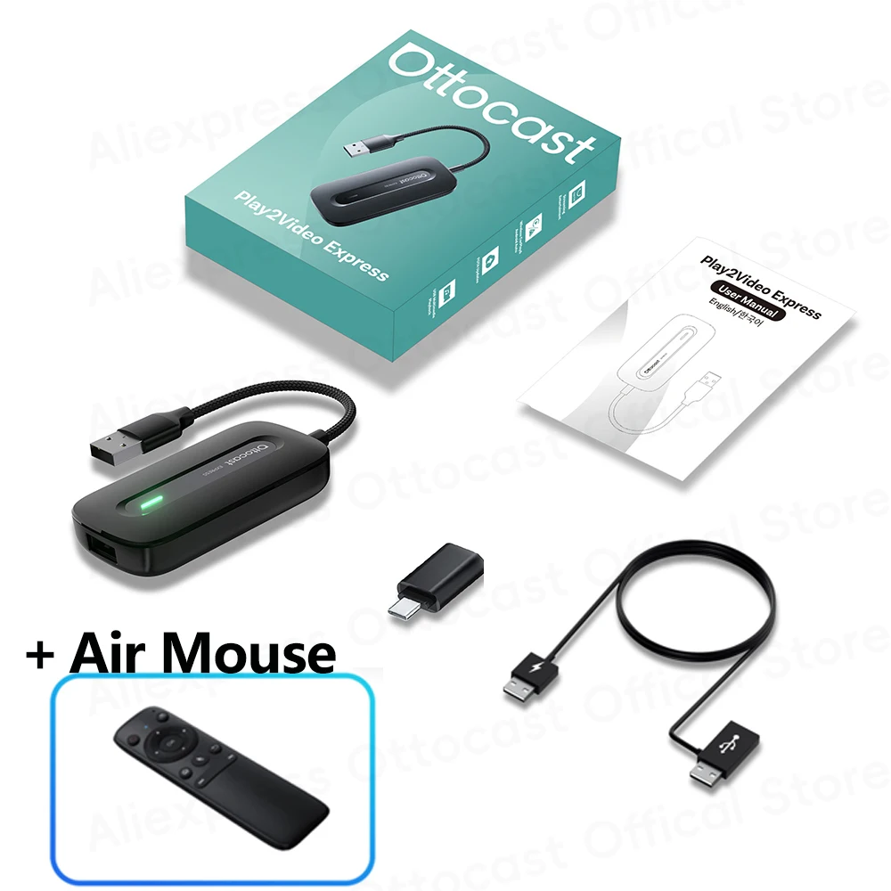 OTTOCAST Play2Video Express Ultra 3.0 ワイヤレスCarPlay Android