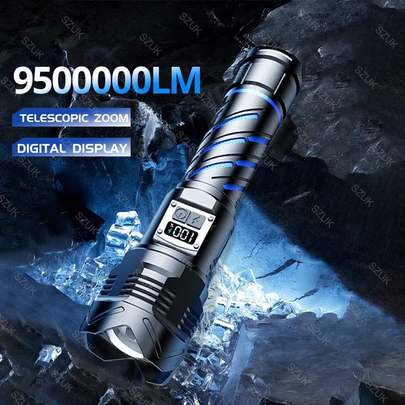 Fishing Light White Laser High-power Torch Light 4500mAh Telescopic Zoom Hand Tactical Flashlight 18650 Ultra-Long-Range Camping