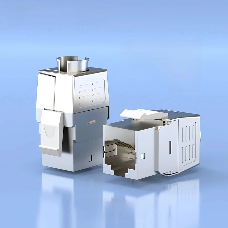 Linkwylan Brand New RJ45 Cat8 Cat7 gniazdo Keystone 40G 2GHz 2000MHz W pełni ekranowana beznarzędziowa obsługa końcowa PoE 100W — zdjęcie 2