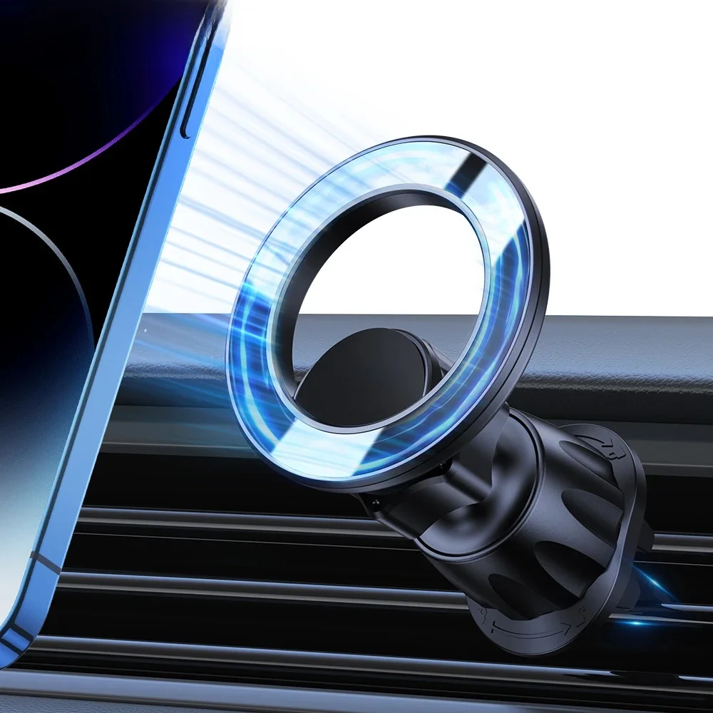 TOPK für Magsafe Autotelefonhalter, magnetische Handyhalterung für Lüftungsschlitze im Auto 360° °   Rotationstelefonhalter für alle Mobiltelefone