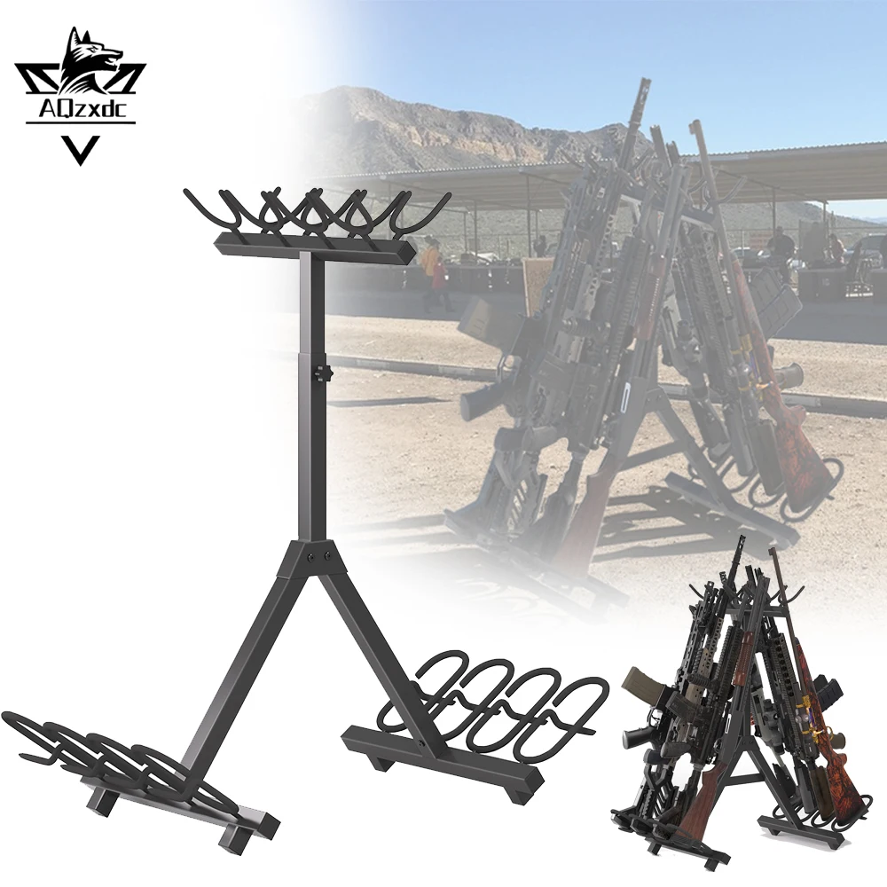 

New Tactical 8-Slot Gun Rack Retractable Indoor Rifle Shotgun Display Stand Set Multi-Function Metal Gun Equipment Storage Rack