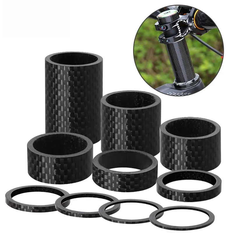 AliExpress MUQZI Carbon Fiber Headset Spacer MTB BMX Road Folding Bike Stem Washer 1 2 3 5 10 15 20 30 50mm For