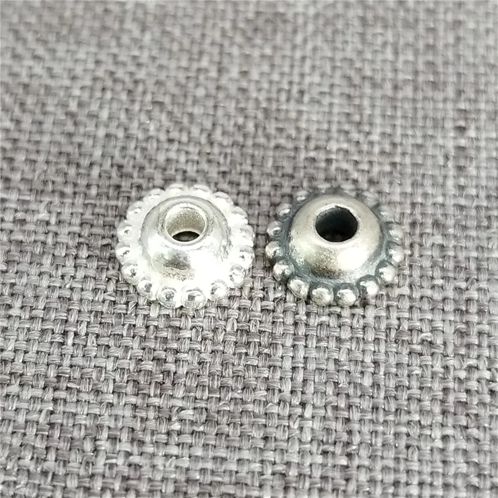 

10 шт. маленьких бусин-разделителей в форме НЛО из стерлингового серебра 925 пробы для ожерелья и браслета, 6 мм