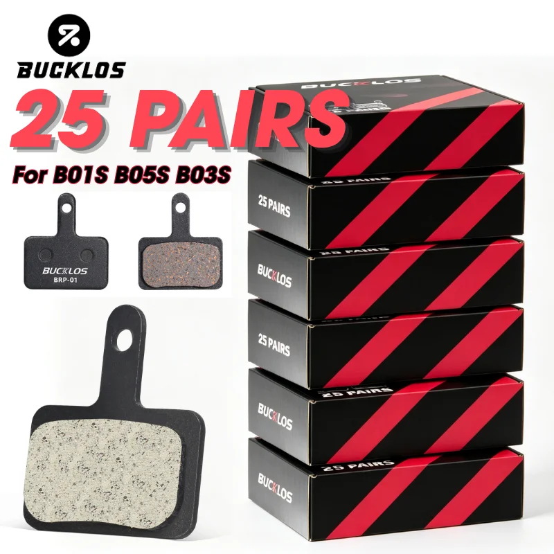 AliExpress BUCKLOS Brake Pads Bike 25 Pairs MTB Hydraulic Brake Disc Pad fit B01S B03S B05S Wear-resistant Bicycle Disk Pad for MTB Road