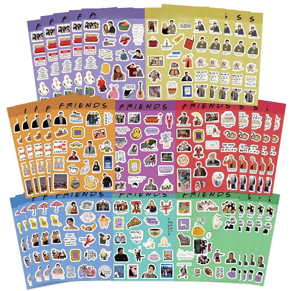 8/16 feuilles amis émission de télévision autocollant Graffiti DIYScrapbook guitare réfrigérateur voiture ordinateur portable téléphone étanche autocollant enfants cadeau