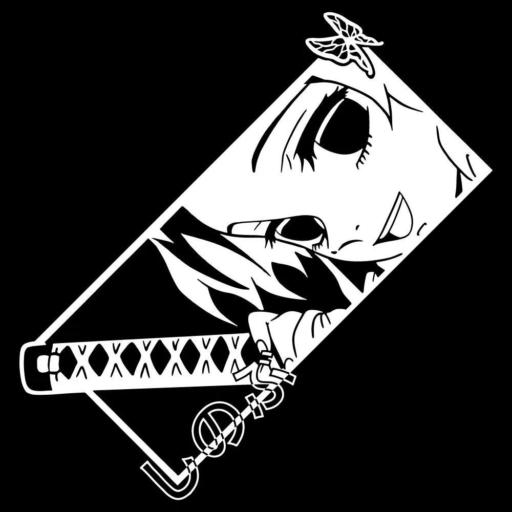 Anime Car Decals Butterfly Demon Vinyl Sticker Waterproof JDM Holographic Car Stickers Auto Decors for Bumper Rear Window Door