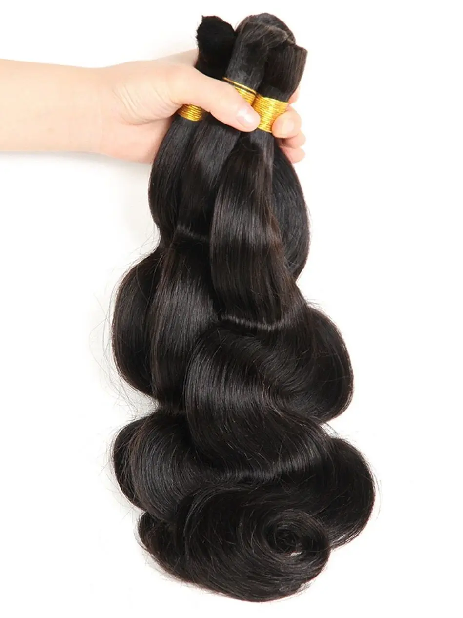 Body Wave Bulk Hair For Braiding 100g/pc Remy Indian Human Hair No Wefts Natural Color 26 Inches Wavy Braids Hair KissHair