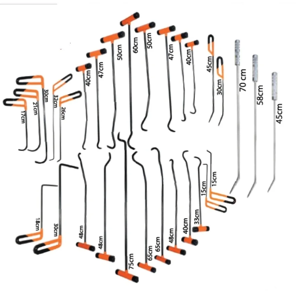 Pdr Tools Whale Tail Paintless Dent Repair Dent Removal Rod Set 30-piece set from Manufacturer Whale Tail Hand Tools Pdrtr121