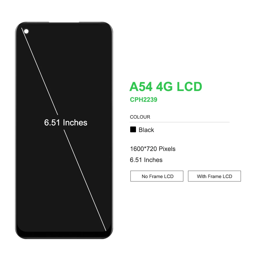 AAA Quality A54 4G CPH2239 LCD Display With Frame Digitizer Touch Screen Assembly For OPPO A54 5G CPH2195, OPG02 LCD