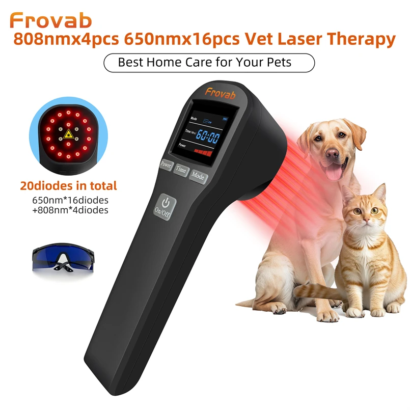 

20diodes 808nm*4 650nm*16 Cold Laser Dog Laser Therapy for Spine Low Level Laser Light Therapy Device for Dog Horses Joint Pain