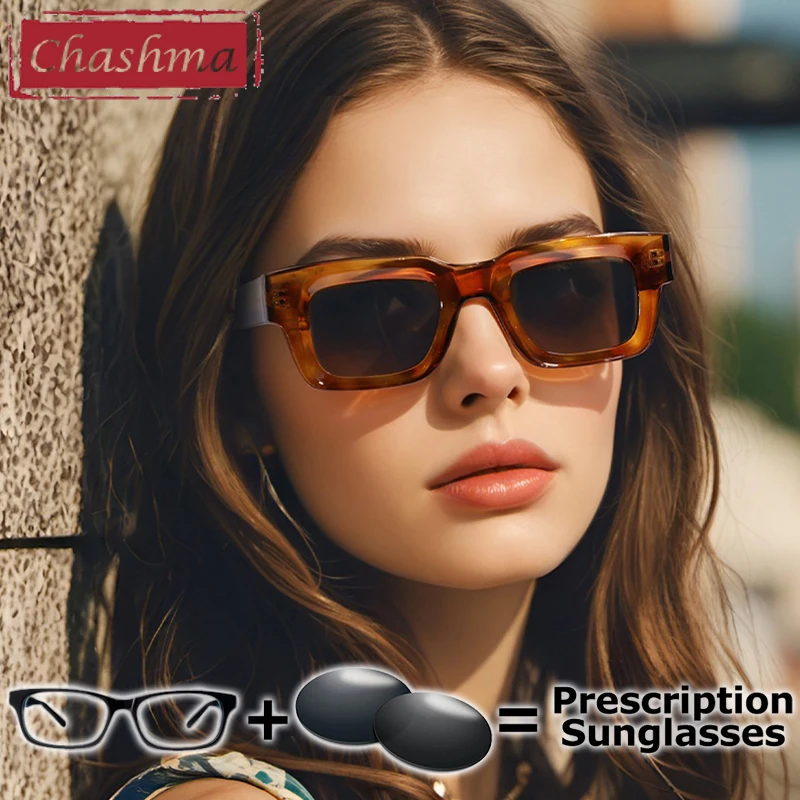 

Очки по рецепту Chashma, женские модные квадратные очки Gafas для близорукости, поляризационные солнцезащитные очки для пресбиопии и вождения, защита от ультрафиолета для женщин