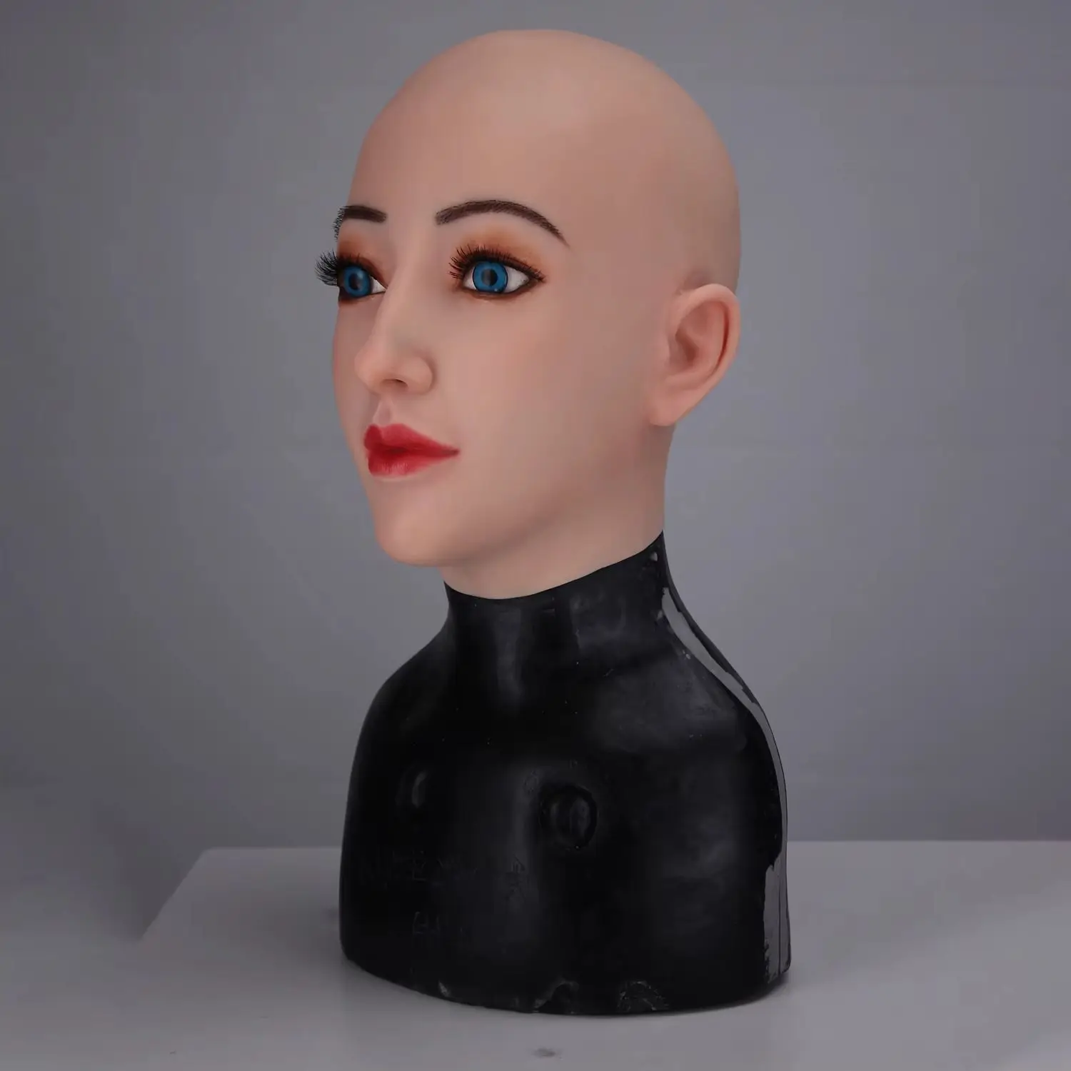 Alice Silicone Head Mask Male to Female Transformation Prank Role-playing Kit with Makeup Wig Cover for Cosplay Transformation