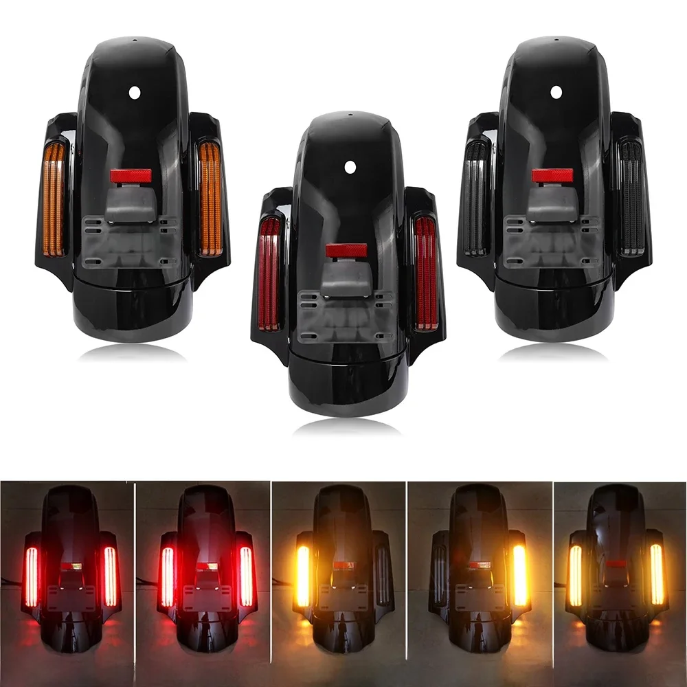Motorfiets LED CVO Stijl Achterspatbord Systeem Uitbreiding Fascia Set Voor Harley Touring Electra Road Street Glide FLHR 2014-2024 - afbeelding 2