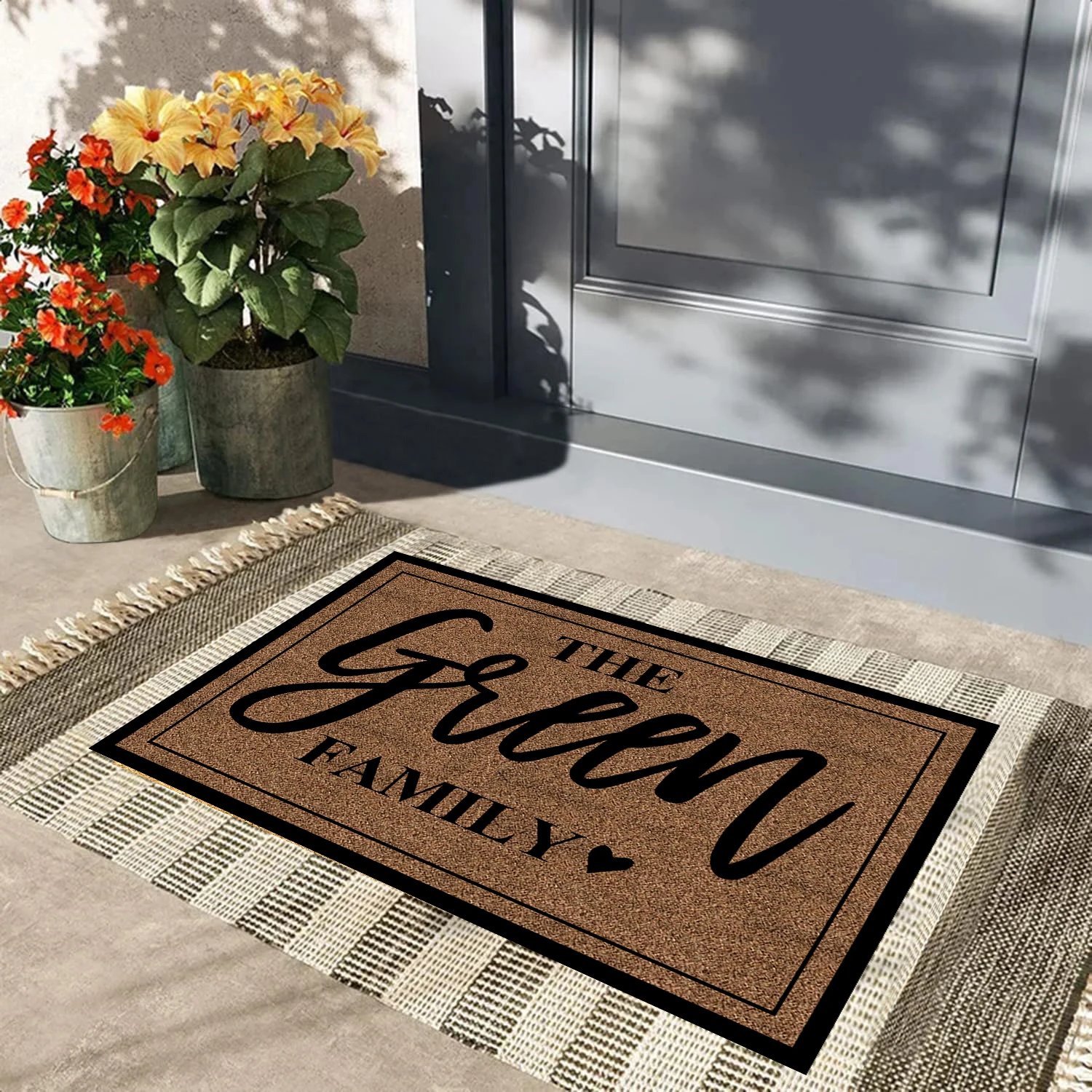 Personalized Family Name Custom Doormat,Anti-slip Rubber Floor Door Mat,Custom Wedding Rug,tapis de prière personnalisé prénom